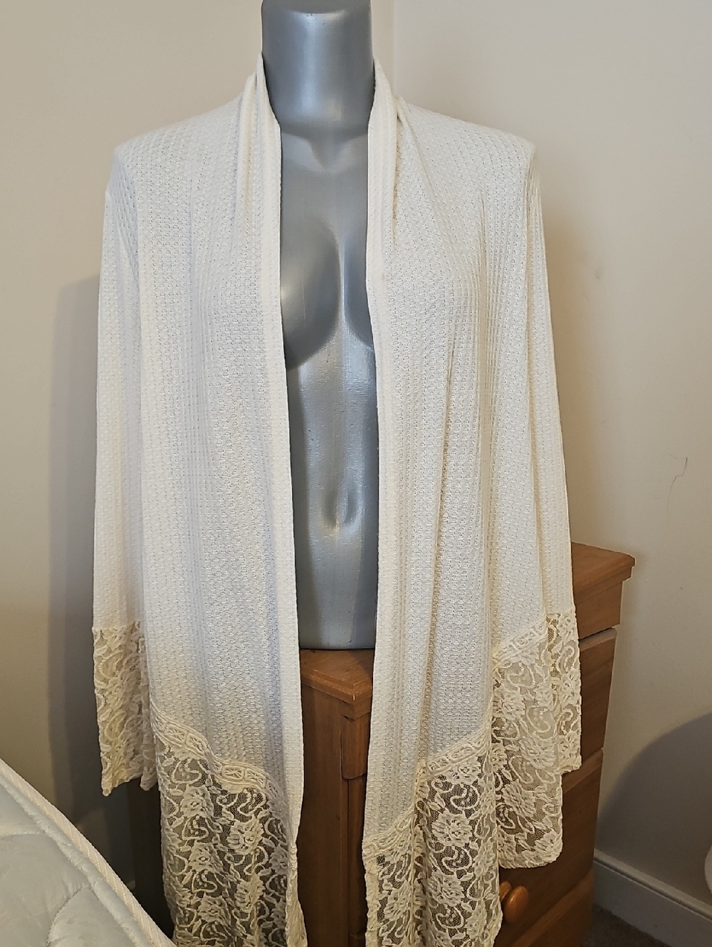 Knox Rose Cream Lace-Trim Cardigan